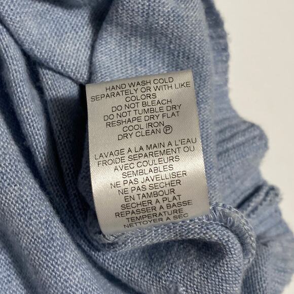 Bianco & Blu Italy Women’s Sz Large Italy Wool Cashmere Silk Blend Blue Sweater - Picture 7 of 11